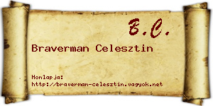 Braverman Celesztin névjegykártya